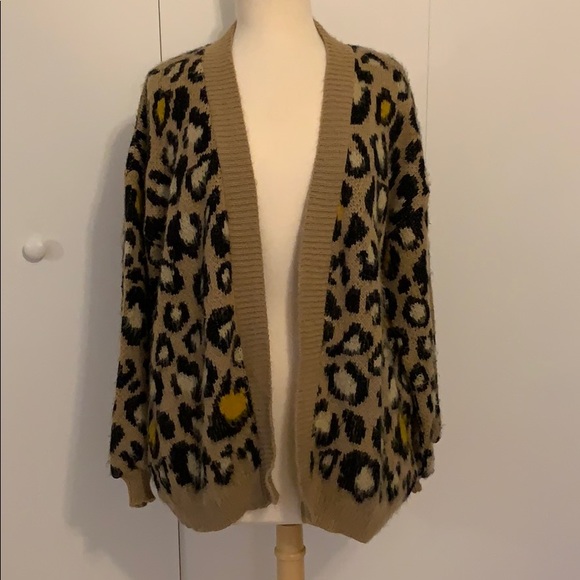 topshop animal print cardigan